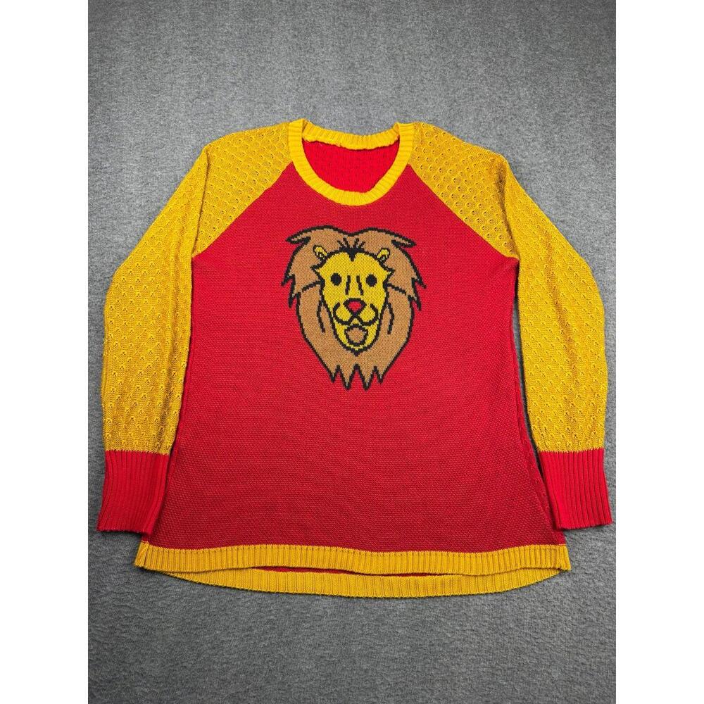 Elhoffer Men's Size XL Crewneck Sweatshirt Red‎ Yellow Long Sleeve